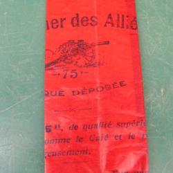 ANCIEN Paquet de caf&eacute; militaire "le d&eacute;jeuner de nos alli&eacute;s " CANON DE 75 SOLDAT POILU 14/18