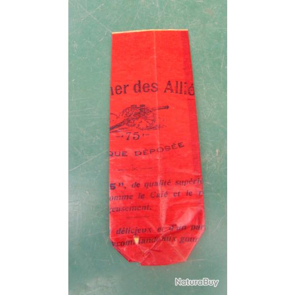 ANCIEN Paquet de caf� militaire "le d�jeuner de nos alli�s " CANON DE 75 SOLDAT POILU 14/18