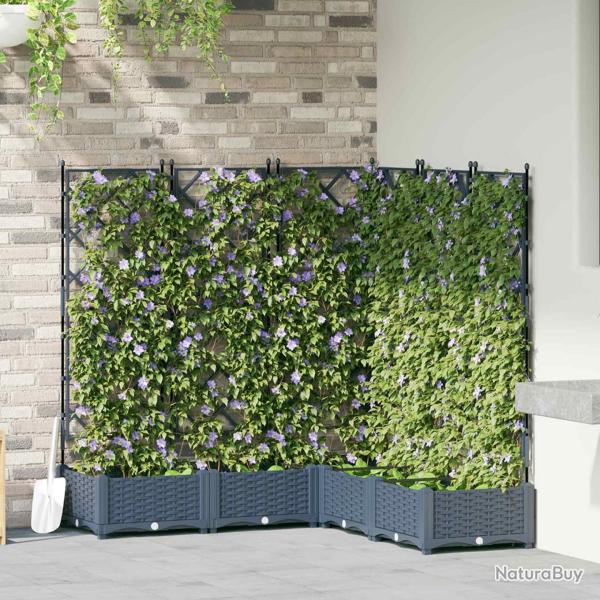 Cache-pot de jardin 5 pcs Gris 120 x 120 x 125,5 cm Plastique