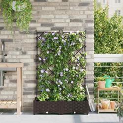 Cache-pot de jardin 2 pcs Marron 80 x 40 x 125,5 cm Plastique