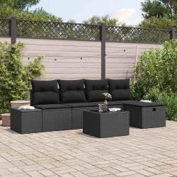 Ensemble de Canap&eacute;s avec coussin 5 pcs polyrotin