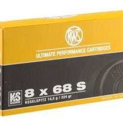 1 boite de Balles RWS 8X68S KS 180GR