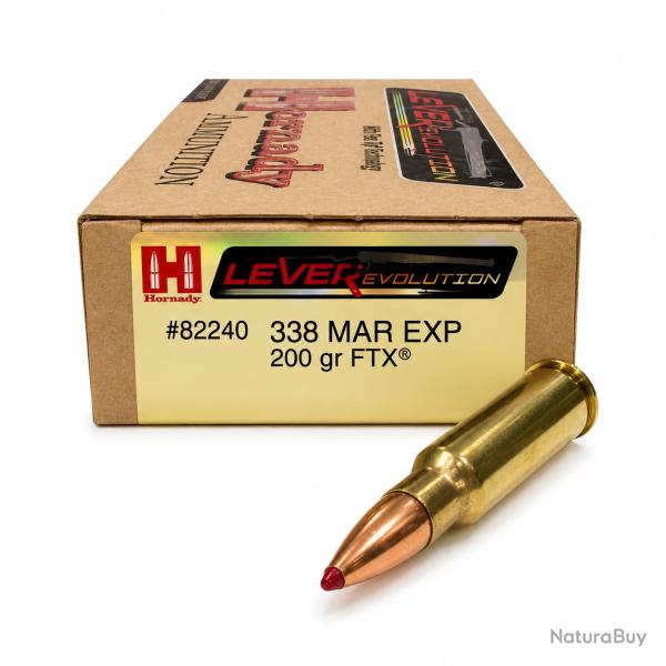 1 Boite de HORNADY 338 Marlin EXP 200GR FTX
