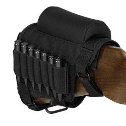 Repose-Joue Tactique pour Crosse de Fusil & Carabine - Appui-Joue R&eacute;glable - Nylon - Porte-Cartouche