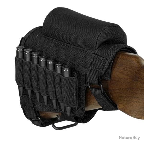 Repose-Joue Tactique pour Crosse de Fusil & Carabine - Appui-Joue R�glable - Nylon - Porte-Cartouche