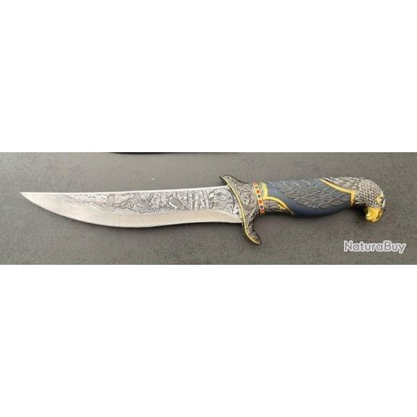 couteau d�co t�te d aigle lame grav�e