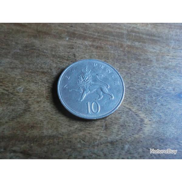 monnaie grande bretagne 10 pence 1973