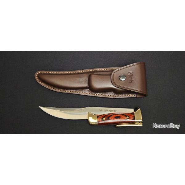 Muela PG-20R Dague Pliante de Chasse - Lame 20 cm X50CrMoV15 - Manche Bois de Corail et Laiton - �tu