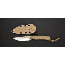 Wildsteer TROLL Coyote - Manche Tactipr&egrave;ne&reg; Coyote - Lame Bross&eacute;e 14C28N - &Eacute;tui Kydex - R&eacute;f. OTROB10