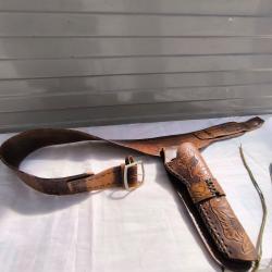 Holster western en cuir de buffle