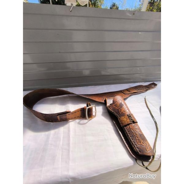 Holster western en cuir de buffle