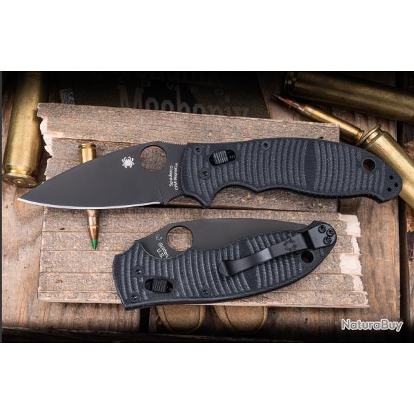 Couteau Spyderco Manix 2 Salt Lame Acier CPM MagnaCut Manche G10 Ball Bearing Lock USA SSC101GMCBKP2