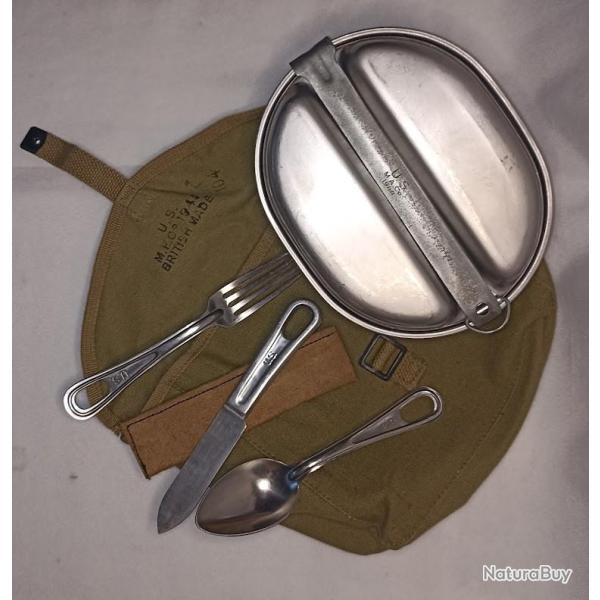 Porte gamelle us + couverts et gamelle 1944 British MADE ww2