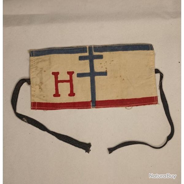 RARE brassard groupe francs H FFI secteur PARIS 1944 WW2