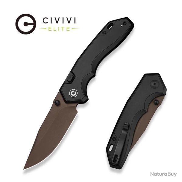 Couteau Pliant Civivi Brova Lame Acier CPM S35VN Manche Aluminium Noir Top Liner Lock CE250932