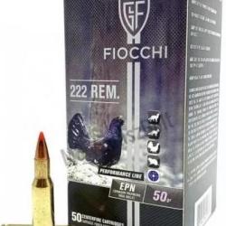 Cartouches FIOCCHI cal.222 Rem EPN 50gr - Bo&icirc;te de 50