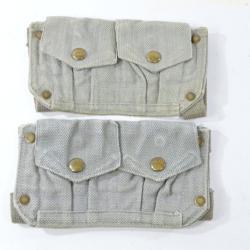 Paire de cartouchi&egrave;res en toile web pour clips Enfield 303 british et Mauser 7,92mm. Tir chasse