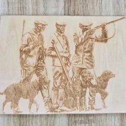 Gravure sur bois th&egrave;me "Chasse"