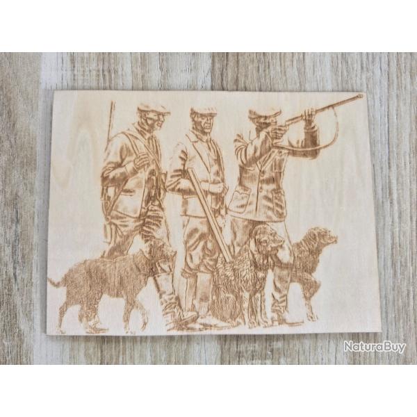 Gravure sur bois th�me "Chasse"