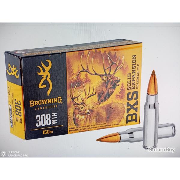 Browning 308 win BXS 150gr 20 munitions