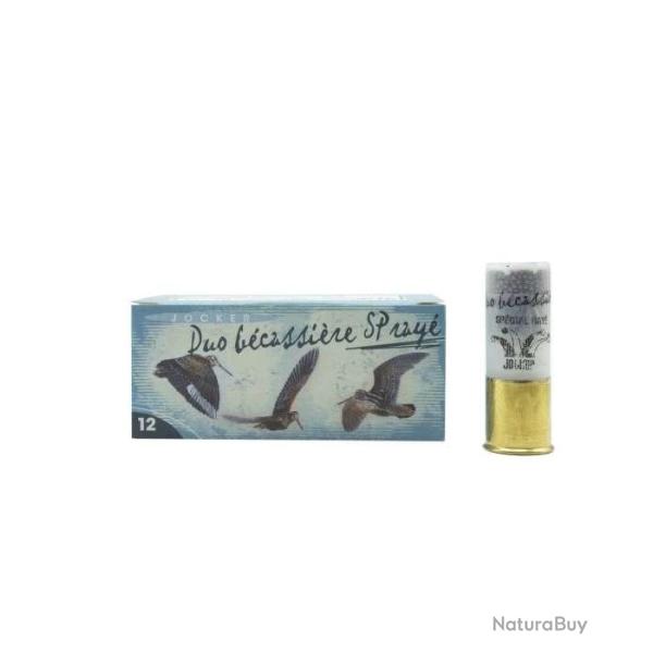 Cartouches JOCKER DUO BECASSIERE sp�cial Ray� calibre 12/70 34grs bourre piston n�8 et 10 x10