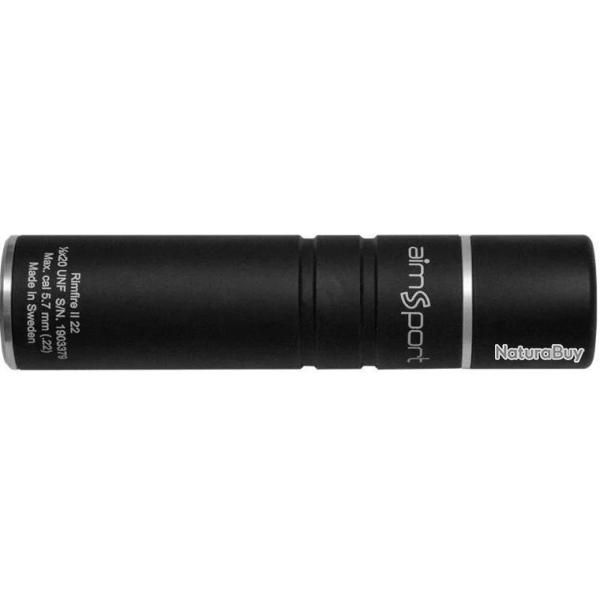 MODERATEUR DE SON AIMSPORT RIMEFIRE II CAL.22LR-22MAG-17HMR FILETAGE 1/2X28