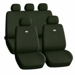 Housse de Si&egrave;ges Universelle TU - Kaki/Broderie Sanglier Beige - Compatible Airbag