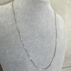 Chaine or blanc18 carats - 52 cm - collier maille cheval
