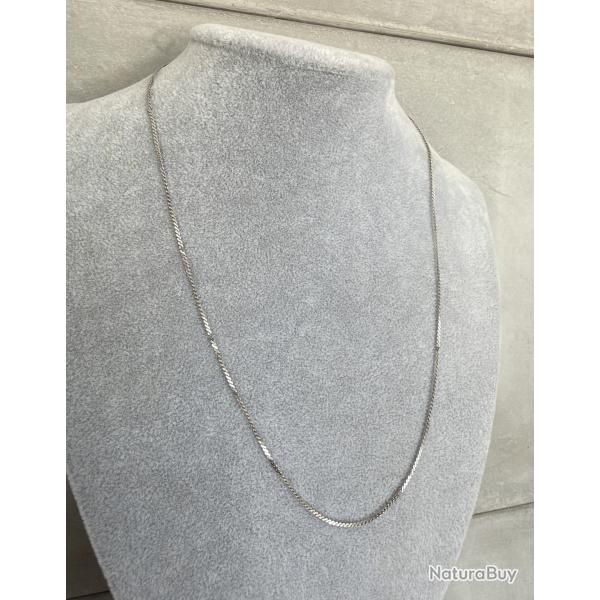 Chaine or blanc18 carats - 52 cm - collier maille cheval