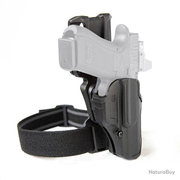 Holster de cuisse Blackhawk T-Series L2C Overt Noir Glock 17 / 19 / 22 / 31 / 34 / 35 / 41 / 47 (Non