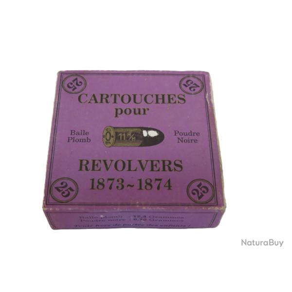 Boite de 25 cartouches revolver 1873  poudre noire  Cat�gorie B   boite carton  bleue