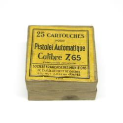 Boite de 25 cartouches 7.65 SFM  ref 753    categorie B  non ouverte     box 237
