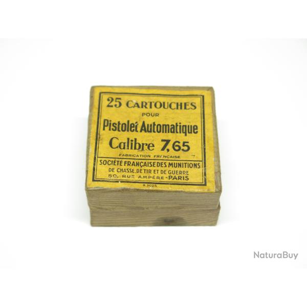 Boite de 25 cartouches 7.65 SFM  ref 753    categorie B  non ouverte     box 237