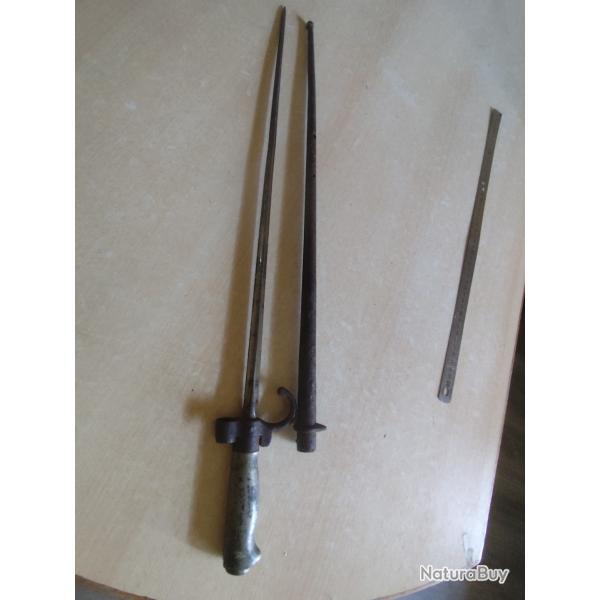 Baionnette et son fourreau, fran�aise ,guerre 14-18,  dit Rosalie pour fusil lebel