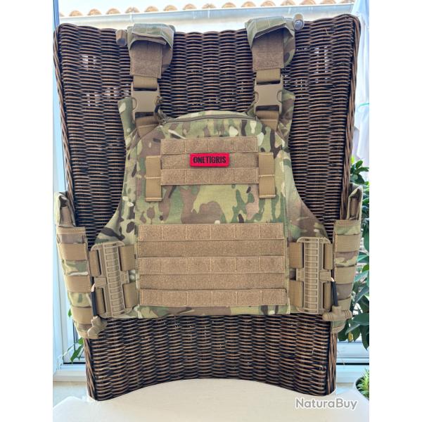 Gilet tactique porte plaque One TIGRIS MultiCam tir sportif Airsoft paintball