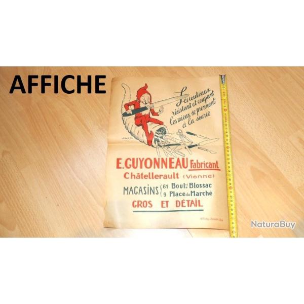 AFFICHE de couteaux GUYONNEAU Chatellerault - VENDU PAR JEPERCUTE (D8Z24A)