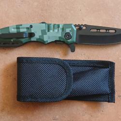 COUTEAU DE SURVIE PLIANT , design Camo