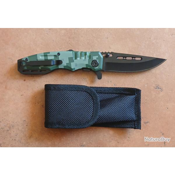 COUTEAU DE SURVIE PLIANT , design Camo