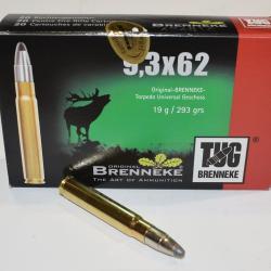 boite de 20 cartouches, Brenneke , cal 9,3x62, ogive TUG 293 grains