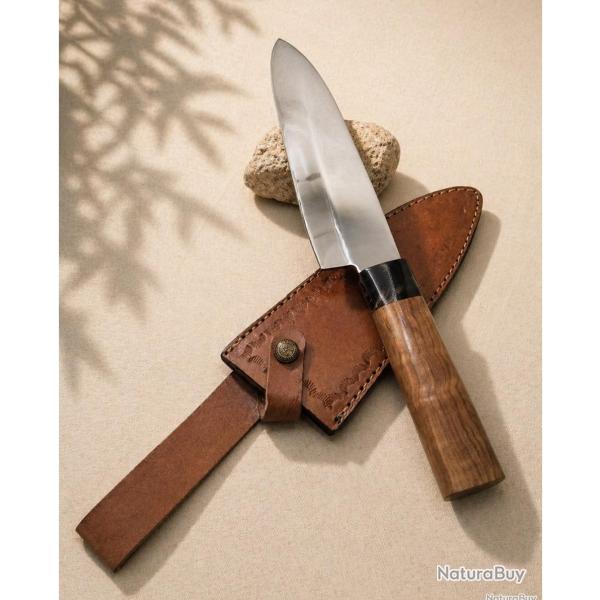 Lot de 2 couteaux et �tui cuir