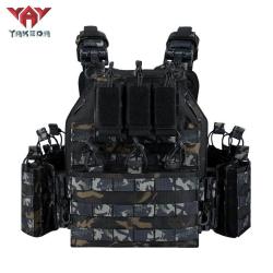 Gilet Tactique Noir Yakeda Taille Unique Avec Velcro Pectoraux Et Dorsaux