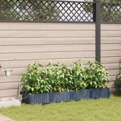 Cache-pot de jardin 4 pcs Gris 160 x 40 x 22 cm Plastique