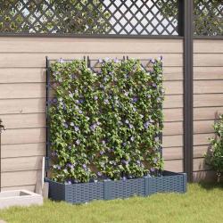 Cache-pot de jardin 3 pcs Gris Clair 120 x 40 x 125,5 cm