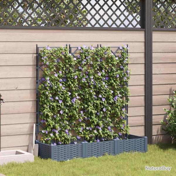 Cache-pot de jardin 3 pcs Gris Clair 120 x 40 x 125,5 cm