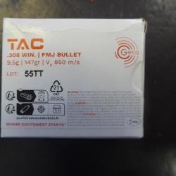 GECO TAC FMJ 308 Winchester, 147 grains, prix d&eacute;gressif
