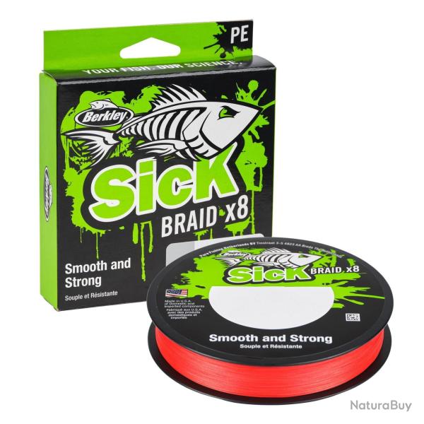 Tresse Berkley Sick Braid Red 300m 18kg 300m 0,19mm Rouge