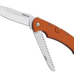 COUTEAU DE CHASSE HERBERTZ 2P G10 ORANGE 12CM INOX