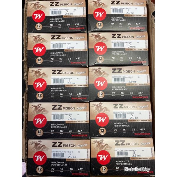 !! DESTOCKAGE !! CARTOUCHES WINCHESTER ZZ PIGEON ORIGINAL PB 5 CARTONS 250