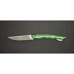Claude Dozorme Le Thiers&reg; 6.90.204.75 - Couteau pliant manche loupe de peuplier vert avec verrou