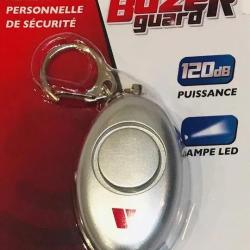 Alarme de d&eacute;fense porte-cl&eacute; chrom&eacute; + Led